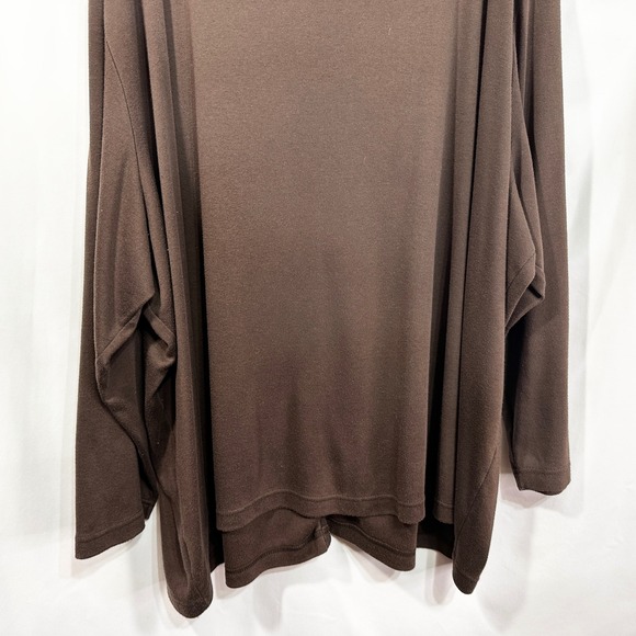 Only Necessities Plus Size 5X Top Brown V Neck‎ Long Sleeve Button Front 1395 - Picture 7 of 7
